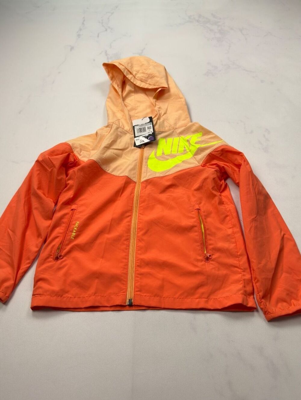 Nike Just Do It Jacket Orange 2010s Colorblock Streetwear - Girls XS NWT